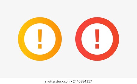 information icon button. Exclamation mark icon in modern button , Red notification icons. attention, alert, reminder, notice, icons set. Vector illustration	

