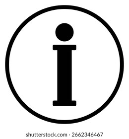 Information icon in a circle isolated on a white background. Vector illustration.