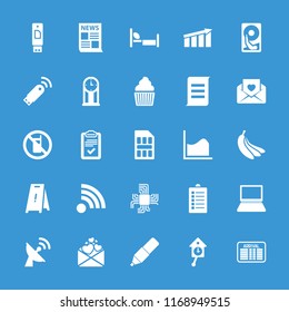 Information icon. collection of 25 information filled icons such as no phone, love letter, clipboard, usb drive, document. editable information icons for web and mobile.