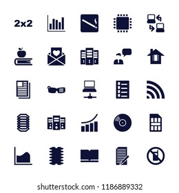 Information icon. collection of 25 information filled icons such as no phone, document, graph, blackboard, book, wi-fi, server. editable information icons for web and mobile.