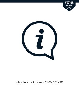 Information icon collection in glyph style, solid color vector