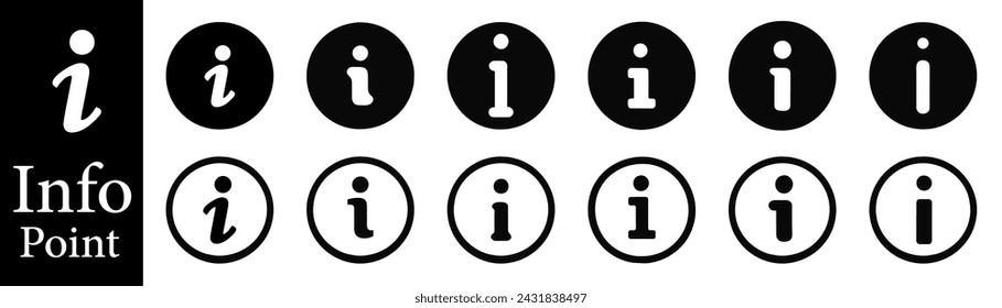 Information icon collection. info button. info symbol flat style.	
