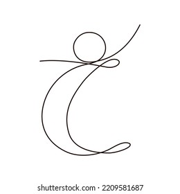 Information Icon Continuous Line Drawing Vector Letter I Annotation One Line Drawing Doodle Illustration Isolated Black on a white background.