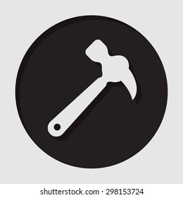 information icon - dark circle with white claw hammer and shadow
