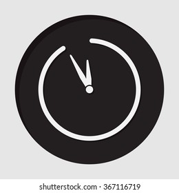 information icon - dark circle with white last minute clock and shadow