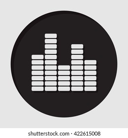 information icon - dark circle with white equalizer symbol and shadow