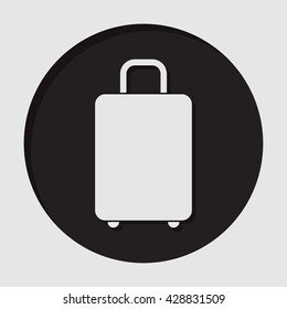 information icon - dark circle with white suitcase and shadow