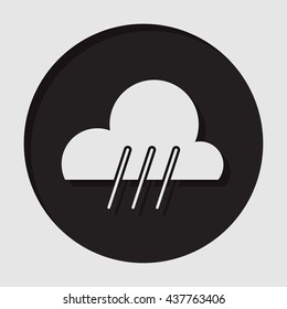 information icon - dark circle with white rainy weather symbol and shadow