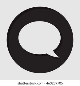 information icon - dark circle with white speech bubble and shadow