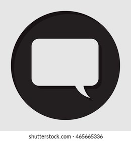 information icon - dark circle with white speech bubble and shadow