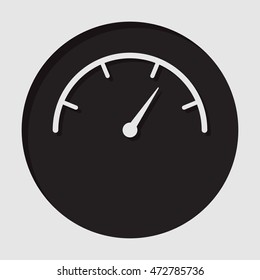 information icon - dark circle with white dial symbol and shadow