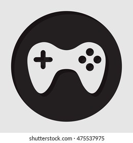 information icon - dark circle with white gamepad and shadow