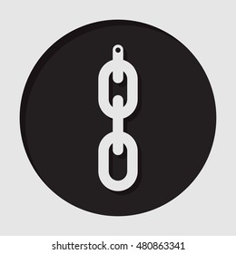 information icon - dark circle, white hanging chain with hole and shadow