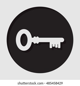 information icon - dark circle with white key and shadow
