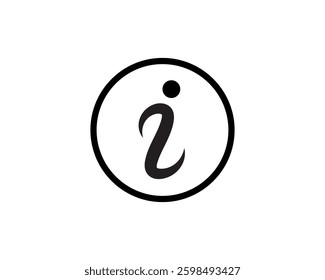 Information Icon Design Circle, Letter I, Dot, Symbol, Help, Guide, Support, Details, Assistance
