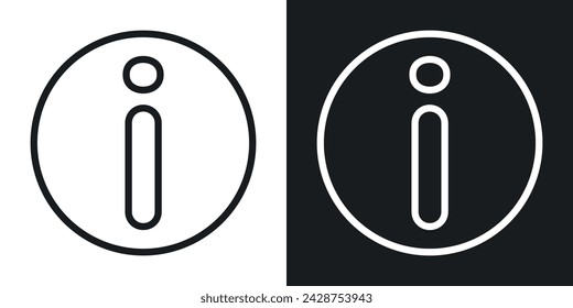 Icono de información Diseñado en un estilo de línea sobre fondo blanco.
