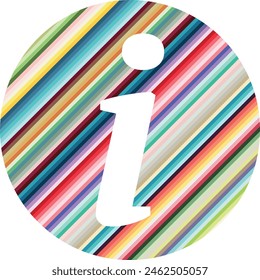 information icon with diagonal striped color inside, information icon vector illustration.