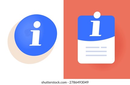 Information icon document file vector minimal modern illustration set design, mental help support instruction notice sign symbol, tutorial guide details data button logo image clip art