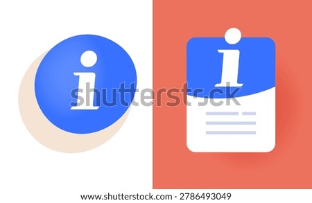 Information icon document file vector minimal modern illustration set design, mental help support instruction notice sign symbol, tutorial guide details data button logo image clip art