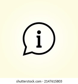 Information icon. FAQ and details symbol in bubble vector. Helpdesk, speech, question, info.