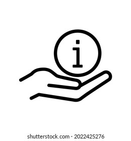 Information icon. Flat pictogram for web. Line stroke. Simple info guide symbol isolated on white background. Outline vector eps10