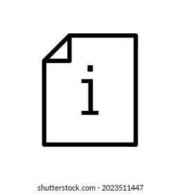 Informationssymbol. Flaches Piktogramm für Web. Zeilenhub. Einfaches Info Guide Symbol einzeln auf weißem Hintergrund. Umrissvektor eps10