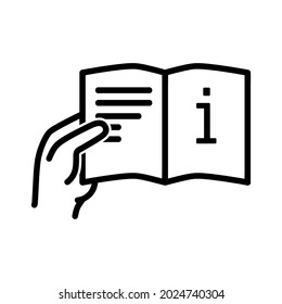 Information icon. Flat pictogram for web. Line stroke. Simple info guide symbol isolated on white background. Outline vector eps10