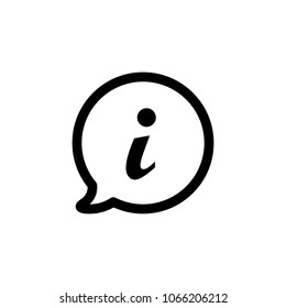 Information icon in flat style, Info symbol isolated on white background. Inform sign in black. Simple abstract icon. Modern flat vector illustration for graphic design, Web, UI, mobile upp