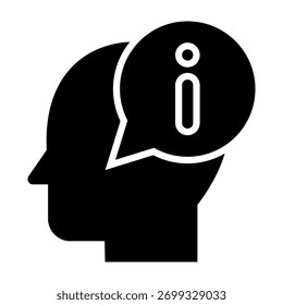 Ilustración vectorial de diseño de glifo de icono de información