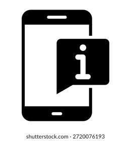 Ilustración vectorial de diseño de glifo de icono de información