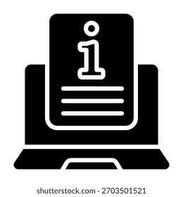 Ilustración vectorial de estilo de glifo de icono de información