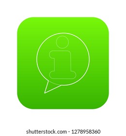 Information icon green vector isolated on white background