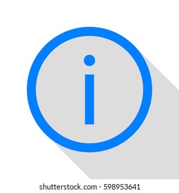 Information icon illustration. Vector. Azure icon with flat style shadow path on white background.