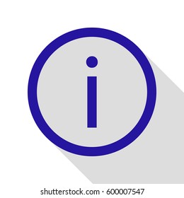 Information icon illustration. Vector. Blue icon with flat style shadow path on white background.