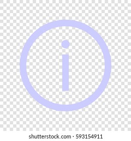 Information icon illustration. Vector. Periwinkle icon on transparent background.