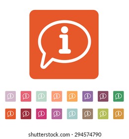 The information icon. Info and faq symbol. Flat Vector illustration. Button Set