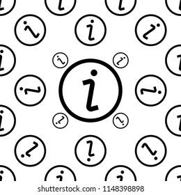 Information Icon, Info Icon Seamless Pattern Vector Art Illustration