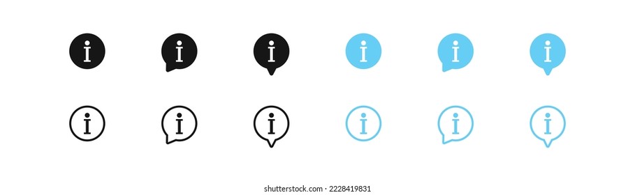 Icono de información. Firma de información. Símbolos de ayuda. Símbolo del conocimiento. Signo aislado del vector.
