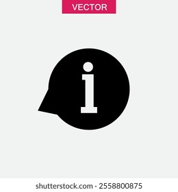 Information icon, info sign vector flat black trendy style illustration for web and app..eps
