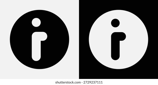Icono de información - Ilustración vectorial de símbolo de información sobre fondo blanco y negro