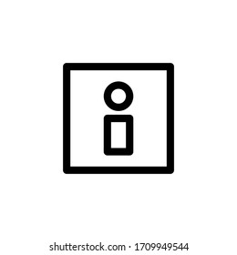 Information icon, isolated on white. User Interface Outline Icon.
