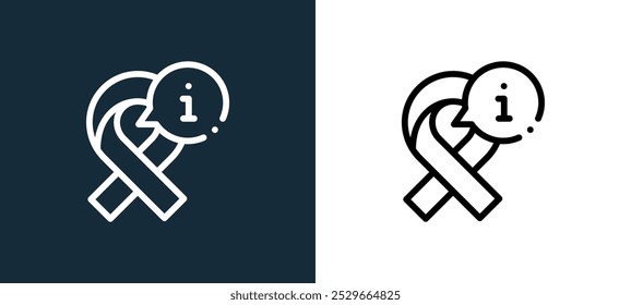 information icon isolated on white and black colors. information outline linear vector icon from breast cancer awareness collection for mobile apps, web and ui.