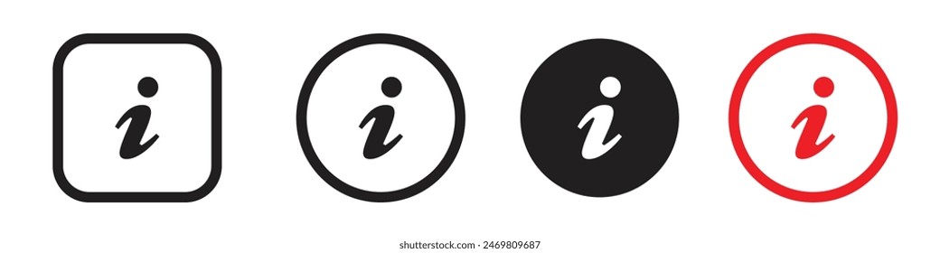 Information icon line art vector