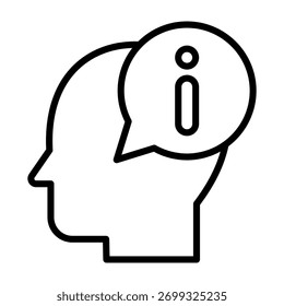 Ilustración vectorial de diseño de línea de icono de información