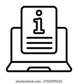 Ilustración vectorial de estilo de línea de icono de información