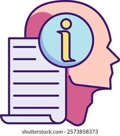 Information Icon - Lineal Color Style - Critical Thinking Theme