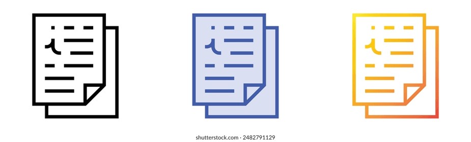 icono de información. Diseño de estilo de relleno lineal, azul y degradado aislado sobre fondo blanco