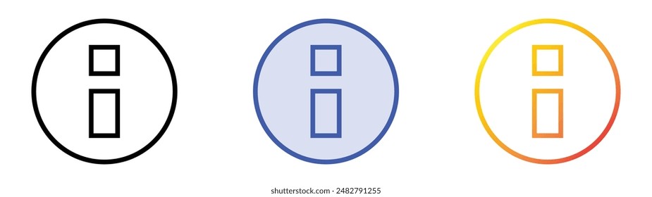 information icon. Linear, Blue Fill and Gradient Style Design Isolated On White Background