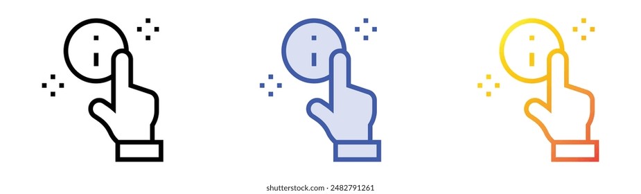 information icon. Linear, Blue Fill and Gradient Style Design Isolated On White Background