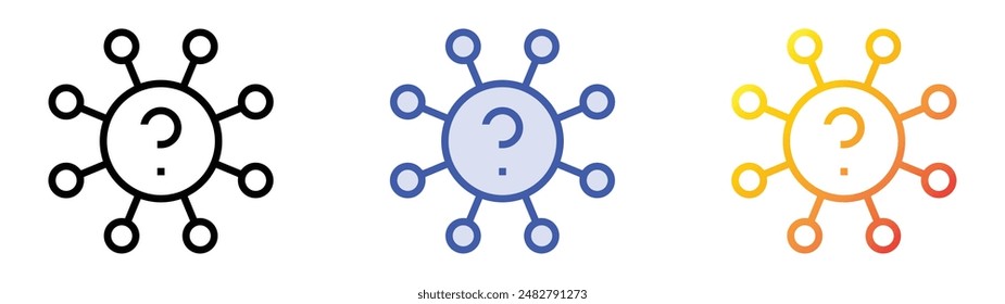 information icon. Linear, Blue Fill and Gradient Style Design Isolated On White Background